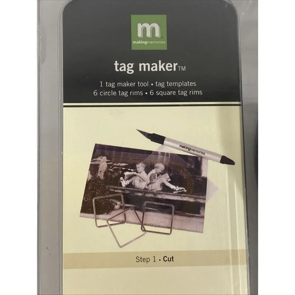 Making Memories Square & Round Tag Maker Crafting Tool New